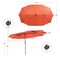 Costway 15FT Twin Patio Double-Sided Umbrella 48 Solar LED Lights Crank Outdoor Wine\Beige\Coffee\Orange\Turquoise